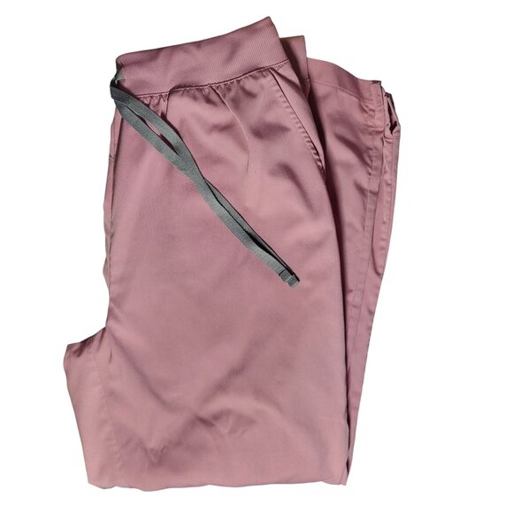 Hanes Women's Straight-Leg Pink Mauve Scrub Pants - Picture 6 of 8